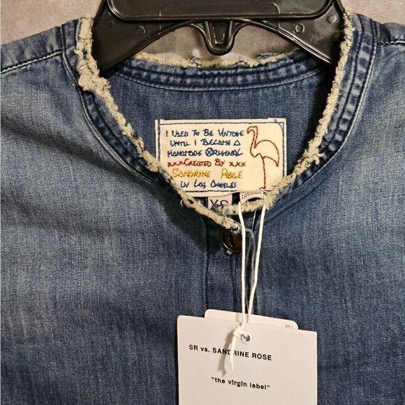 Sandrine Rose x Free People Button Down Denim Shacket XS - Picture 2 of 6